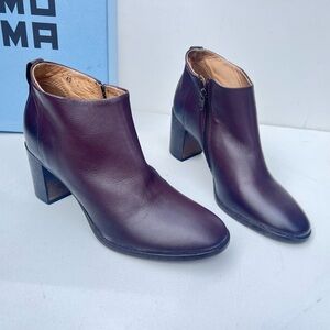$495 new MOMA Bordeaux Italian leather ankle boots heel 40 9 9.5